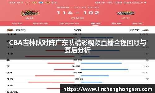 CBA吉林队对阵广东队精彩视频直播全程回顾与赛后分析
